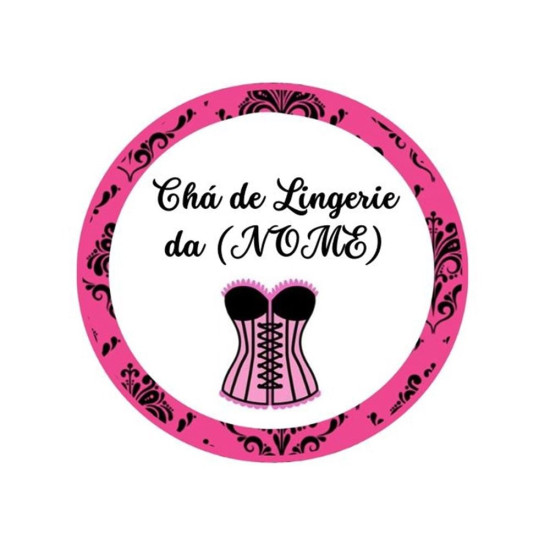 30 Adesivos Grandes Ch De Lingerie Personalizados Com Nome 9X9Cm