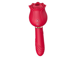 Vibrador de Ponto G e Clitris / Rosa com Pulsao - Carmim