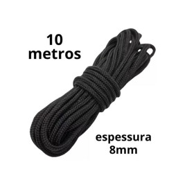 Corda Sado 10 Metros (Grossa 8Mm) - Bondage Rope - Preto