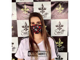 M�scara de prote��o 100% algod�o estampada - Santt