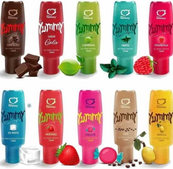 Kit Com 3 Lubrificante Gel De Massagem Beijvel Comestvel Trmico Esquenta Esfria Hot Ice Yummy Sabores Variados Kamin