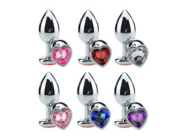 Plug de Metal com Joia em Formato de Corao Tamanho Pequeno (7,2 cm)