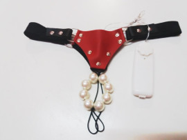 Calcinha tailandesa (com p�rolas) com vibrador - Hot Brasil