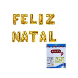 Bal�o Feliz Natal 40Cm