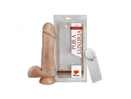 Pr�tese 18 x 4,4 cm com Escroto, Ventosa e Vibrador - Sexy Fantasy