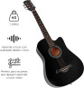 HOLTTER Violo Clssico Acstico para Iniciantes Destros Seis Cordas de Ao Acabamento Fosco Violo Tradicional Seis Cordas (Preto)