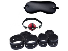 Kit bondage (com 4 amarras + venda + morda�a bola) - Hot Brasil