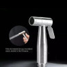 Migan Ducha Higinica Chuveirinho Completa 2 Saidas de  Para Banheiro 1/4 De Volta 100% Metal Ao Inox (Preta)