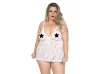 Camisola Renda Fechada plus size (GG) - Pimenta Sexy