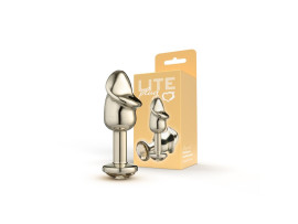 Plug Dourado P�nis com Pedra Dourada Lite 8,2 x 2,86cm - Sexy Fantasy