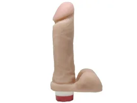 Pr�tese 20 x 4,5 cm com escroto e vibrador interno - Soulsex