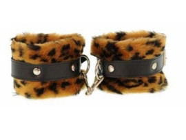 Algema de couro com pel�cia - Brasil Fetiche