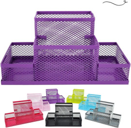 Kit Organizador Porta Caneta Porta Treco Porta Lapis Organizador de Mesa Escritrio Home Office (ROXO)