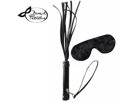 Kit de chicote luxo + venda em pel�cia - Brasil Fetiche