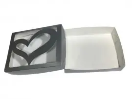Caixa de Coração Para Kit Dia dos Namorados (Cinza) - Erotiks