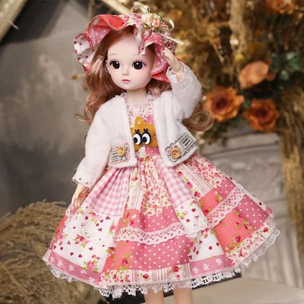 30cm 1/6 BJD Doll Little Girl Cute Dress 21 Boneca Princesa Maquiagem De Beleza Fashion DIY Toy - Imagem 16