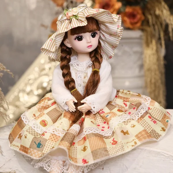 30cm 1/6 BJD Doll Little Girl Cute Dress 21 Boneca Princesa Maquiagem De Beleza Fashion DIY Toy - Imagem 15