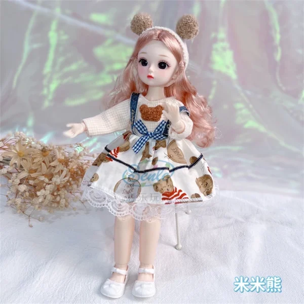 30cm 1/6 BJD Doll Little Girl Cute Dress 21 Boneca Princesa Maquiagem De Beleza Fashion DIY Toy - Imagem 11