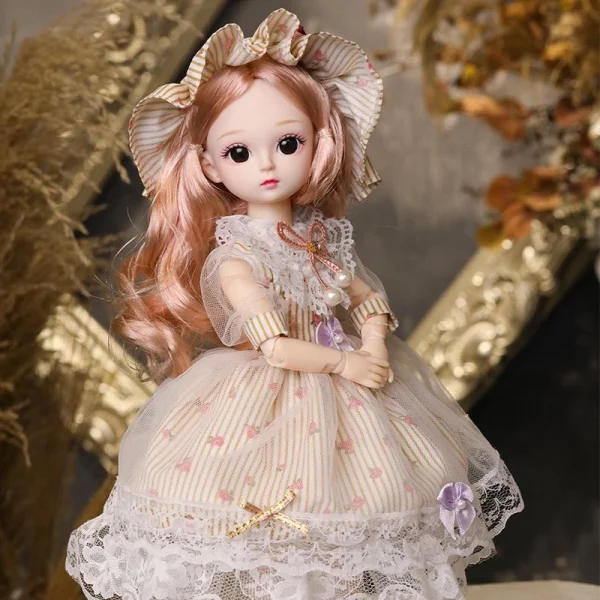 30cm 1/6 BJD Doll Little Girl Cute Dress 21 Boneca Princesa Maquiagem De Beleza Fashion DIY Toy - Imagem 5