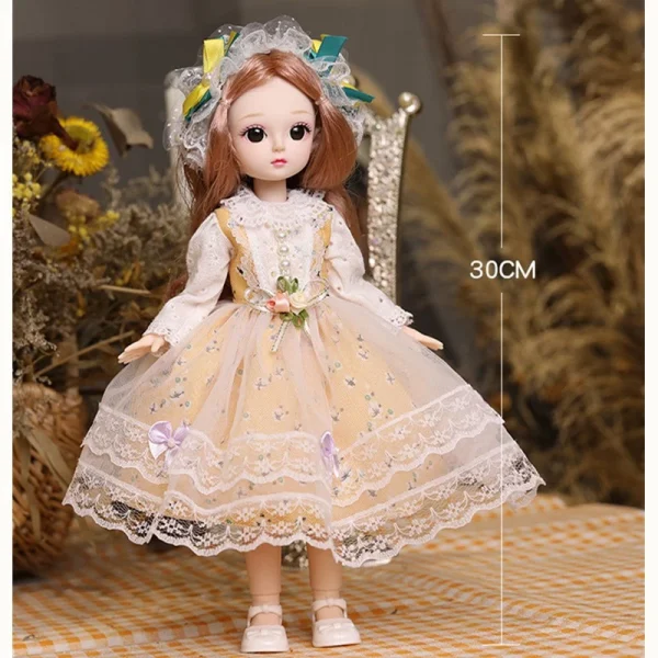 30cm 1/6 BJD Doll Little Girl Cute Dress 21 Boneca Princesa Maquiagem De Beleza Fashion DIY Toy - Imagem 21