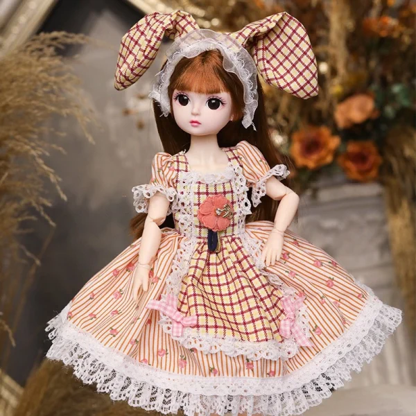 30cm 1/6 BJD Doll Little Girl Cute Dress 21 Boneca Princesa Maquiagem De Beleza Fashion DIY Toy