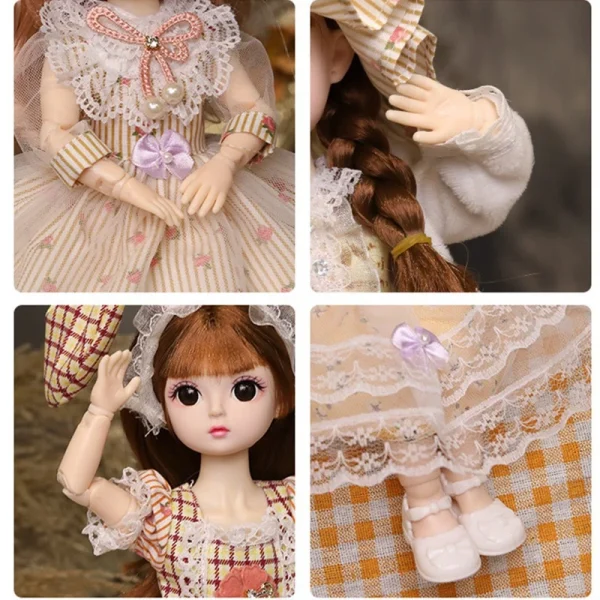 30cm 1/6 BJD Doll Little Girl Cute Dress 21 Boneca Princesa Maquiagem De Beleza Fashion DIY Toy - Imagem 17