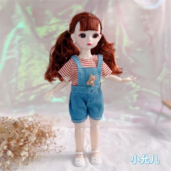 30cm 1/6 BJD Doll Little Girl Cute Dress 21 Boneca Princesa Maquiagem De Beleza Fashion DIY Toy - Imagem 13