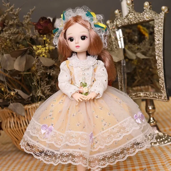 30cm 1/6 BJD Doll Little Girl Cute Dress 21 Boneca Princesa Maquiagem De Beleza Fashion DIY Toy - Imagem 4