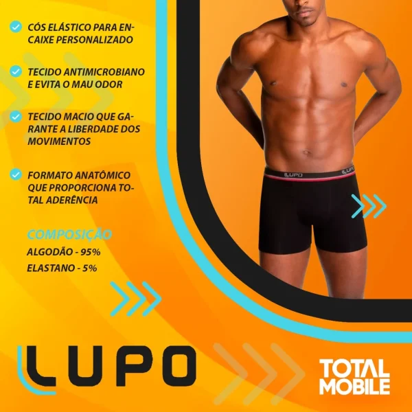 Kit 10 Cuecas Lupo Original Boxer Algodão Box Masculina Cotton Adulto - Imagem 11