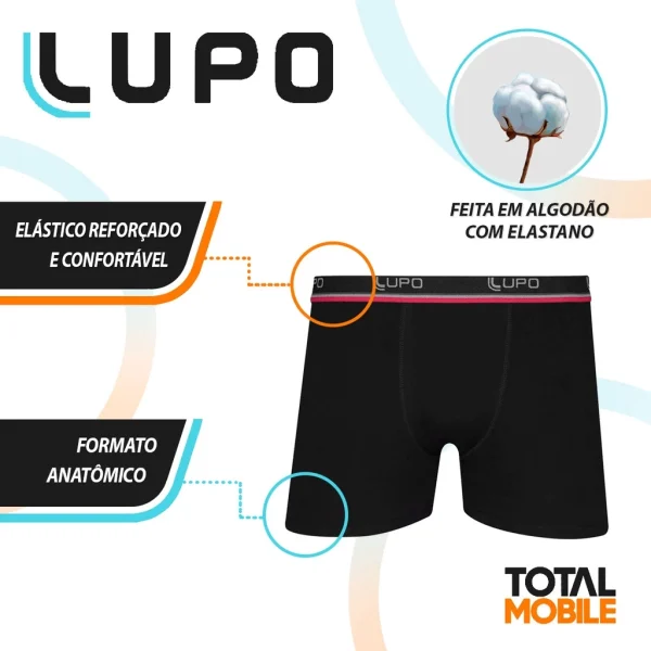 Kit 10 Cuecas Lupo Original Boxer Algodão Box Masculina Cotton Adulto - Imagem 8