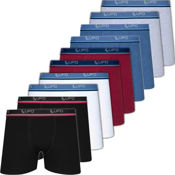 Kit 10 Cuecas Lupo Original Boxer Algodão Box Masculina Cotton Adulto - Imagem 6