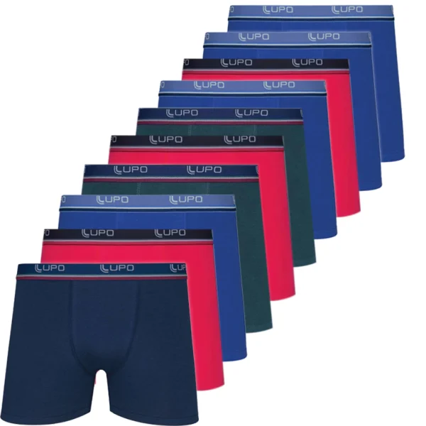Kit 10 Cuecas Lupo Original Boxer Algodão Box Masculina Cotton Adulto - Imagem 5