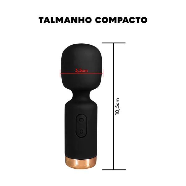 Vibrador Varinha Mágica mini Recarregável 10 modos de vibração Toque Macio ZDB-07 - Imagem 2
