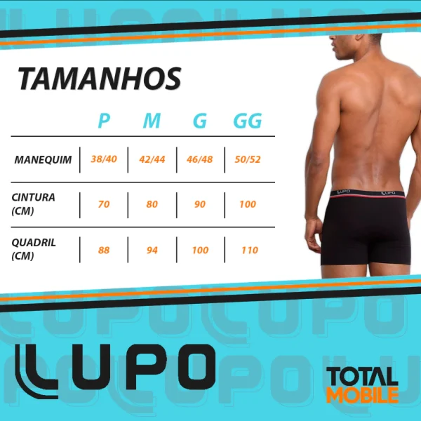 Kit 10 Cuecas Lupo Original Boxer Algodão Box Masculina Cotton Adulto - Imagem 10