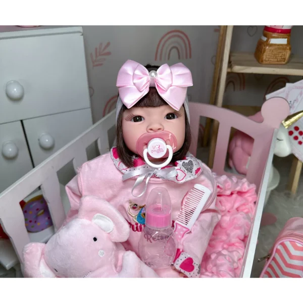 Bebê Reborn Boneca Realista Barata + 21 Itens Com Bolsa - Imagem 5