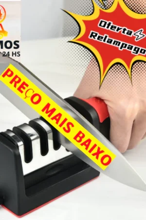 Amolador Afiador De Facas Em Aço Inox Com 3 Afiadores