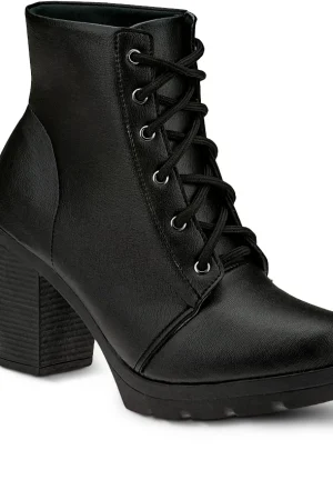 Bota Feminina Lumiss Conforto Coturno Cano Curto Salto Médio Grosso