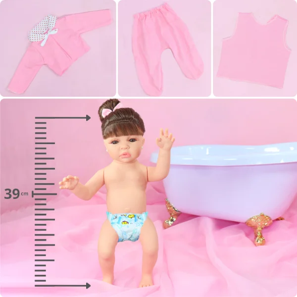 Bebe Reborn Boneca Menina Silicone Realista Com Enxoval 20 Itens - Imagem 7