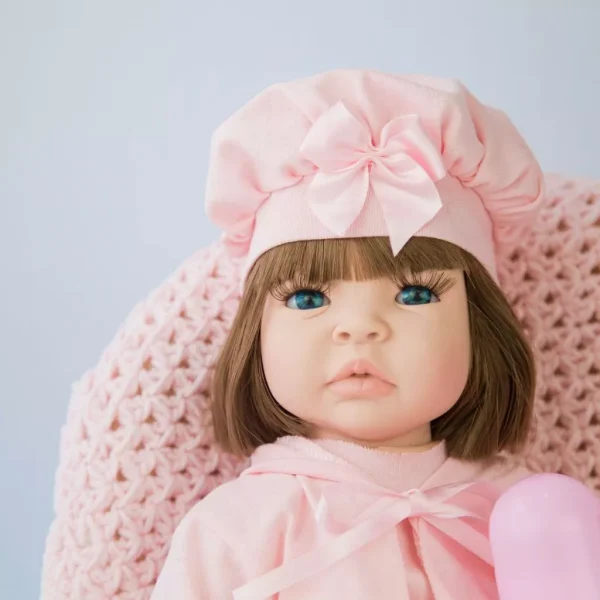 Bebê Reborn Realista Boneca Silicone Pode dar Banho Com Bolsa de Maternidade - Imagem 5