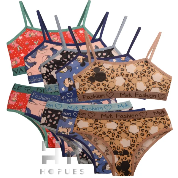 5 Conjuntos Juvenil Lingerie - Moda Infantojuvenil Calcinha e Sutiã Infantil - Imagem 6