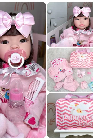 Bebê Reborn Boneca Realista Barata + 21 Itens Com Bolsa