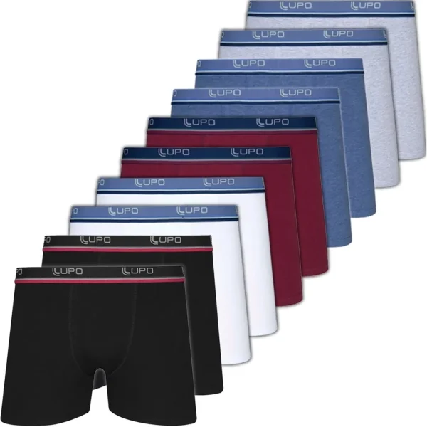 Kit 10 Cuecas Lupo Original Boxer Algodão Box Masculina Cotton Adulto - Imagem 3