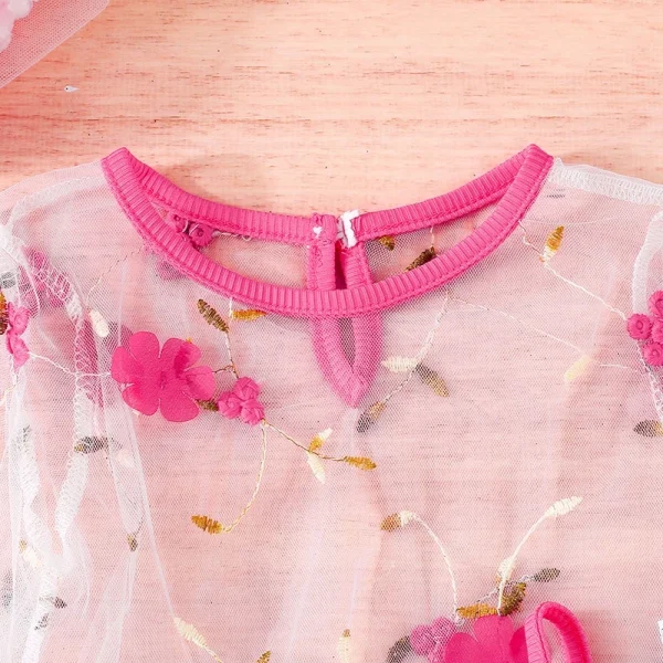 Terno Para Kid Girl 2-7 Anos De Idade Manga Longa Top Floral Bordado Em Malha Suspensórios Saia Princesa Vestidos De Verão Vestido Conjunto De Roupas Infantis Moda Infantil Kids Wear Ootd For Baby - Imagem 8
