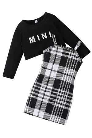 Terno Para Menina 2-7 Anos De Idade Suspensórios De Manga Comprida Saia Princesa Vestidos De Verão Conjunto De Roupas Toddler Fashion Kids Wear Ootd For Baby Girl