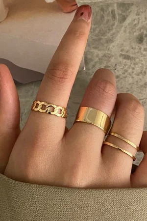 22pçs Conjunto De Anel De Prata Dourado Vintage Para Mulheres Conjunto De Anel De Dedo Joias Femininas Acessórios De Moda Presente De Joias