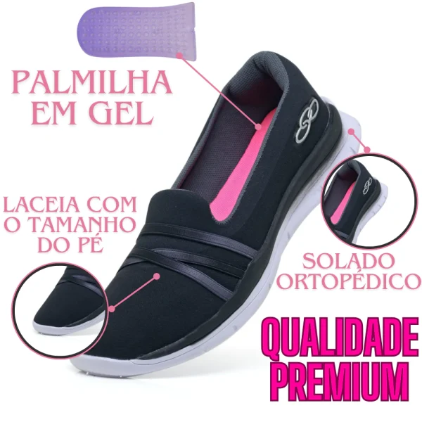 Tênis Sapatilha Ortopédica Palmilha Em Gel Linha Confort Premium - Imagem 9