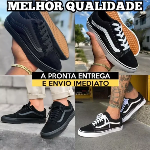 Tênis Masculino Old School Sola De Borracha Super Resistente Do 34 Ao 43 Envio Super Rápido - Imagem 3