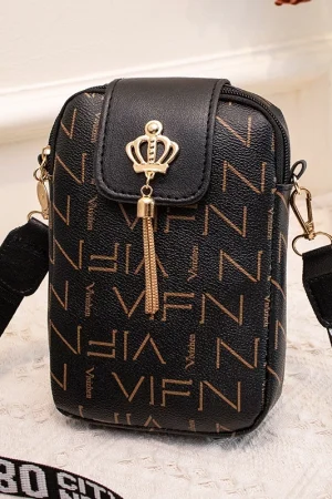 2023 Bolsas femininas da moda Bolsas femininas Fashion Casual Tassel Decorativas Carta Correia de ombro Impresso Diagonal Bolsa para telefone celular