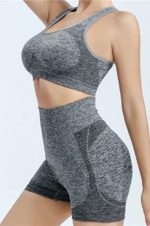 2 pecas /Conjunto Academia Fitness Feminino Leggings 1 Top Bra 1 Shorts Levanta Bumbum