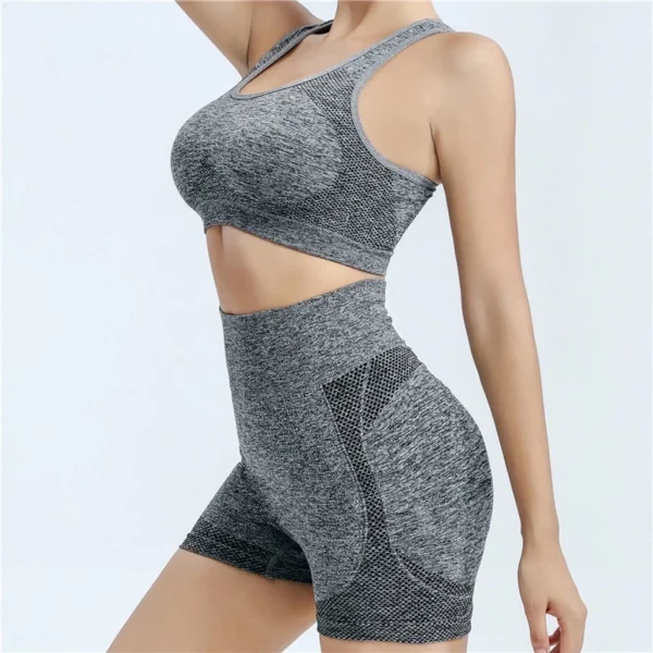 2 pecas /Conjunto Academia Fitness Feminino Leggings 1 Top Bra 1 Shorts Levanta Bumbum
